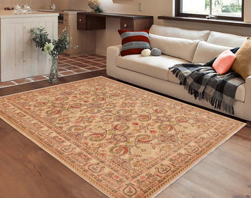 handmade Transitional Kafkaz Chobi Ziegler Beige Pink Hand Knotted RECTANGLE 100% WOOL area rug 9 x 13